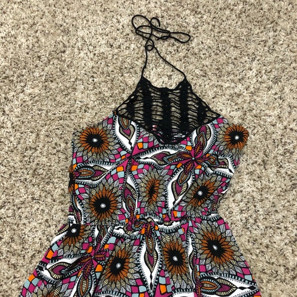 Multi Floral Print Halter Maxi Dress - Picture 2 of 5